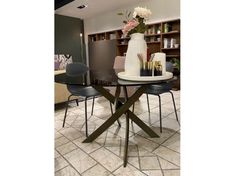 Tavolo in vetro rotondo Tavolo barone Bontempi in offerta outlet
