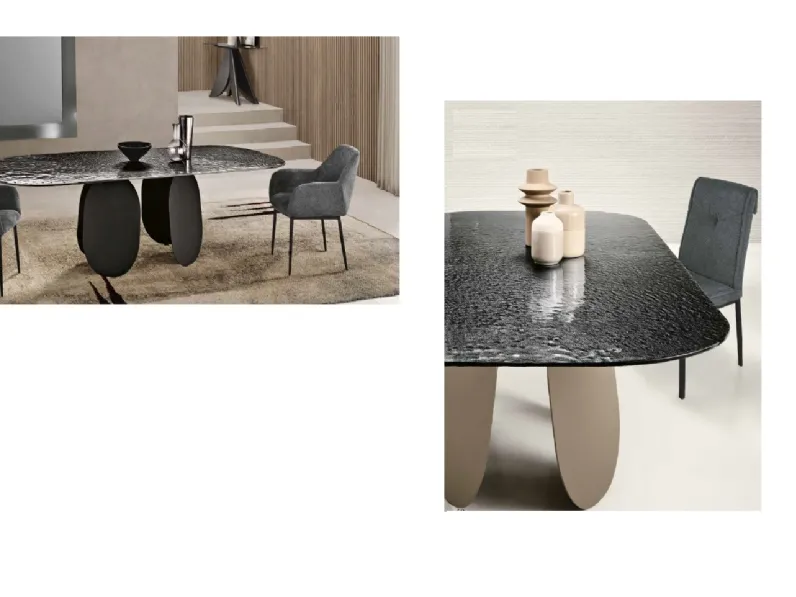 Tavolo in vetro sagomato Tavolo eclipse  Md work in offerta outlet