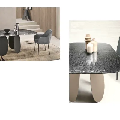 Tavolo in vetro sagomato Tavolo eclipse  Md work in offerta outlet