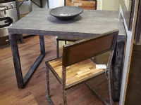 tavolo industrial  fisso in ferro e piano  smile cemento scuro