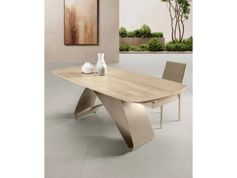 Tavolo in ceramica rettangolare King Capodarte in offerta outlet