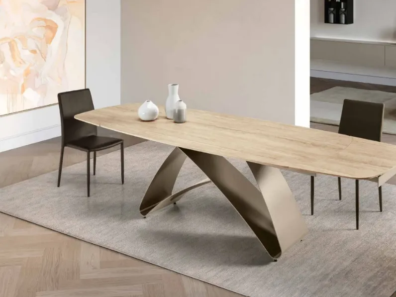 Tavolo in ceramica rettangolare King Capodarte in offerta outlet