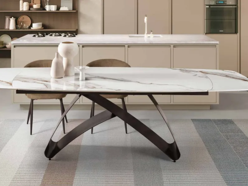 Tavolo in ceramica rettangolare King Capodarte in offerta outlet
