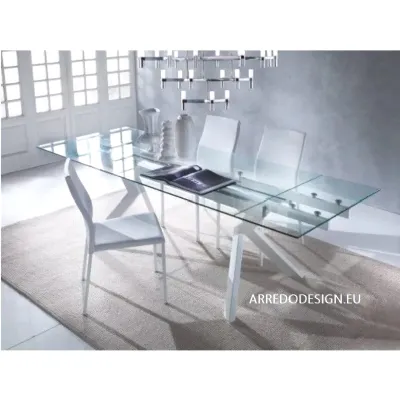 Tavolo in vetro rettangolare Tokio * La seggiola in offerta outlet