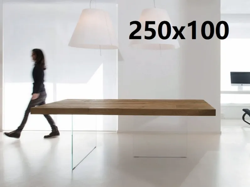 Tavolo in legno rettangolare Air wildwood 250x100 Lago in offerta outlet