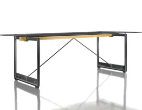 Tavolo rettangolare Magis in Offerta Outlet. Lamiera nera, piano in metallo.