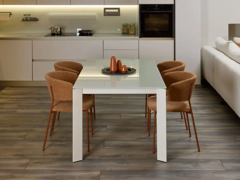 Tavolo Main outlet Diotti.com in vetro Rettangolare allungabile scontato 50%