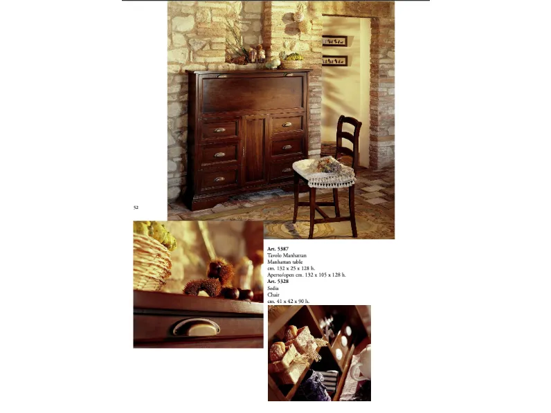 Tavolo Pieghevole Legno Noce 60x80 Cm - Regolabile In Altezza, Per Interni Ed Esterni - Foto 5