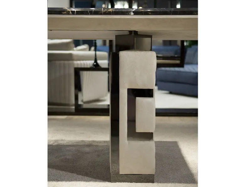 Tavolo Md work Luxury italia nabuk e marmo SCONTATO a PREZZI OUTLET