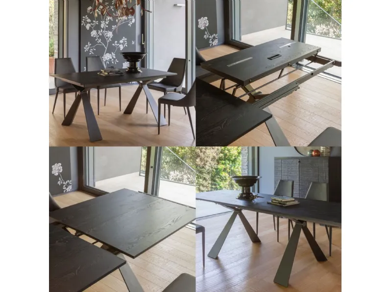 Tavolo allungabile pronta consegna effetto marmo Md work in OFFERTA OUTLET -40%