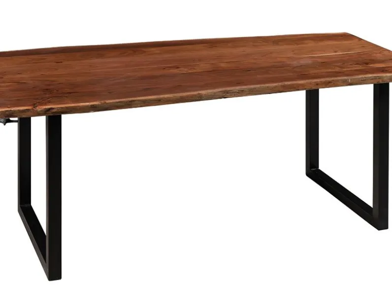 Tavolo in legno rettangolare Tavolo in vero legno  industrial design austin allungabile    Outlet etnico in offerta outlet