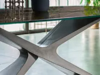 Tavolo ovale in vetro Blueye di Md work in Offerta Outlet