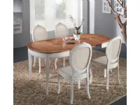 Tavolo Ovalino intarsiato Collezione esclusiva in legno Ovale allungabile