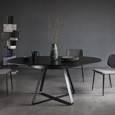 Tavolo con piano in ceramica rotondo di Midj a PREZZO OUTLET 