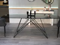 Tavolo con piano in vetro rettangolare di Riflessi a PREZZO OUTLET 