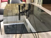 Tavolo con piano in vetro rettangolare di Riflessi a PREZZO OUTLET 