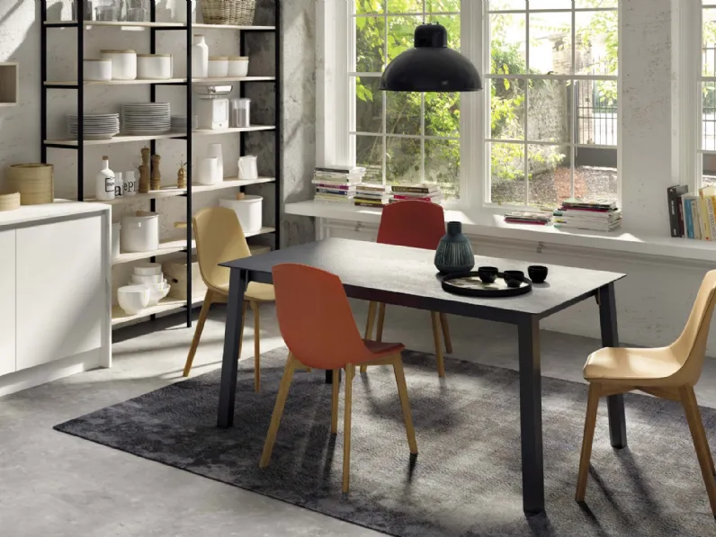 Tavolo in ceramica rettangolare Quadro Point house in offerta outlet
