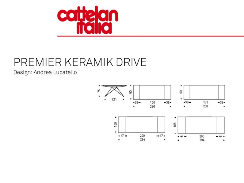 Tavolo Premier keramik drive di Cattelan italia scontato del 30%