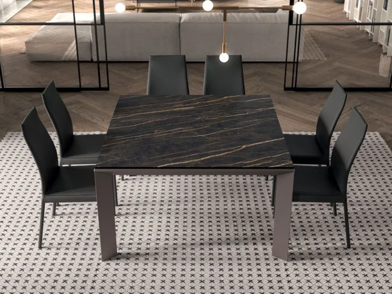 Tavolo quadrato in ceramica Metro' quadro Ozzio in Offerta Outlet
