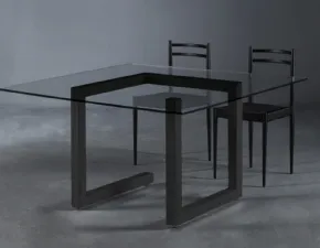 Tavolo quadrato in vetro Teorico Colico in Offerta Outlet