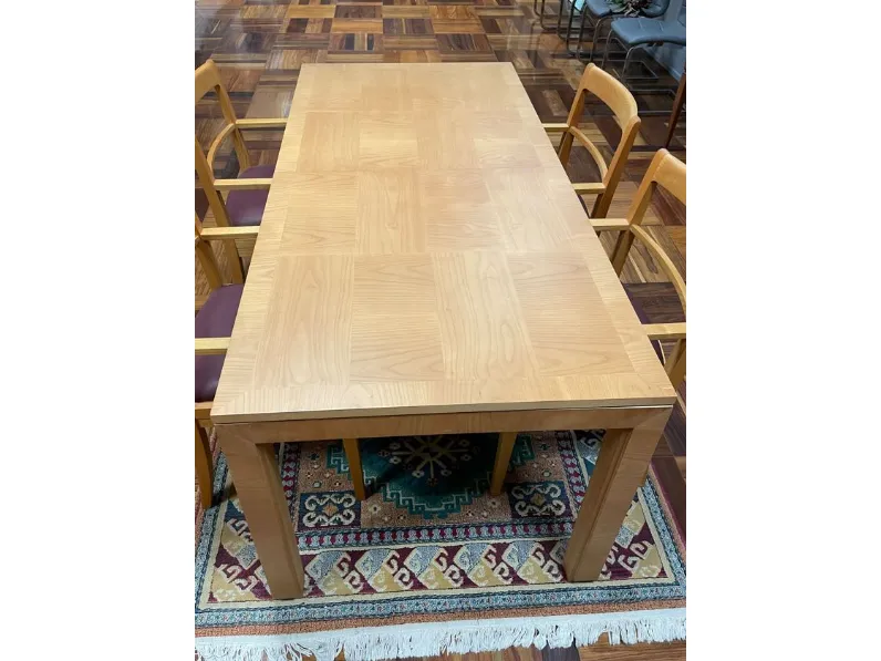Tavolo rettangolare in legno Quadro di Artigianale in Offerta Outlet