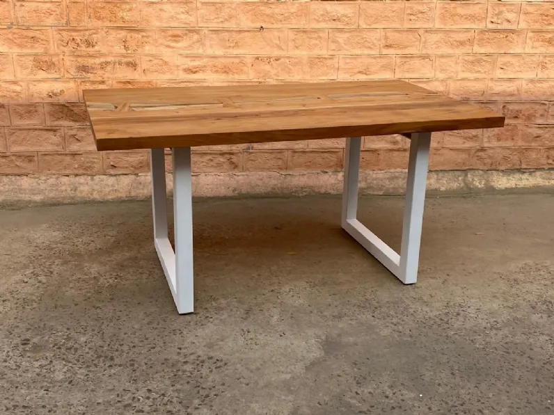 Tavolo rettangolare a quattro gambe Tavolo allungabile shabby chic  in legno  e ferro  Outlet etnico scontato