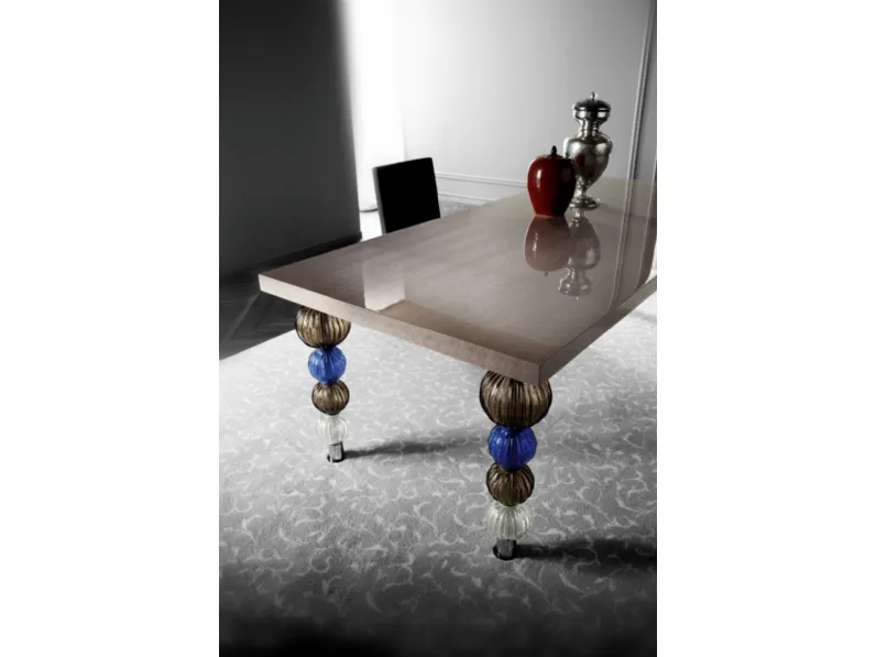 Tavolo rettangolare a quattro gambe Tavolo luxury vetro di murano Md work scontato