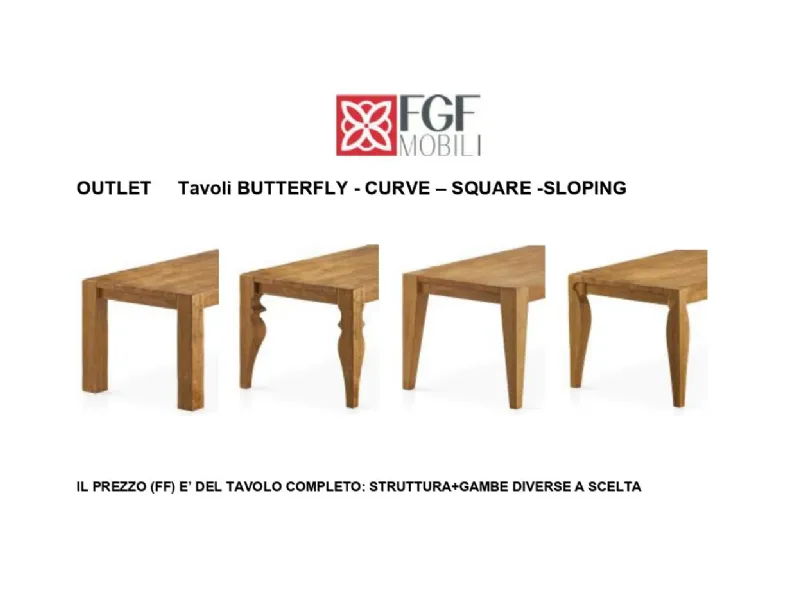 Tavolo rettangolare allungabile Butterfly Fgf a prezzo ribassato
