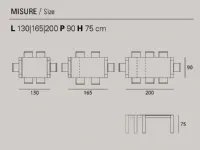 Tavolo rettangolare allungabile Mottes mobili monolite 130 Artigianale a prezzo scontato