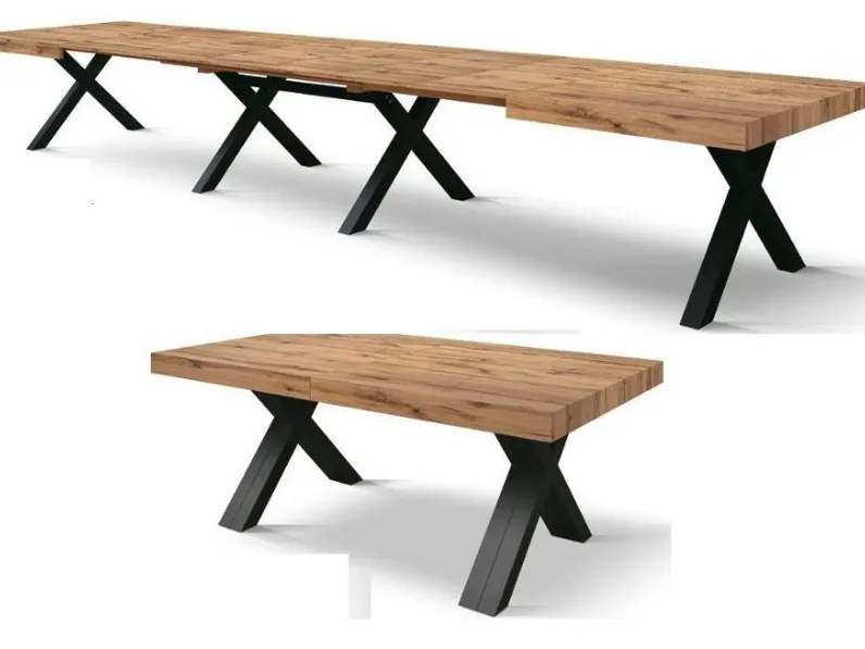 Tavolo rettangolare allungabile Tavolo super maxi 6 allunghe Md work a soli 1623 Euro