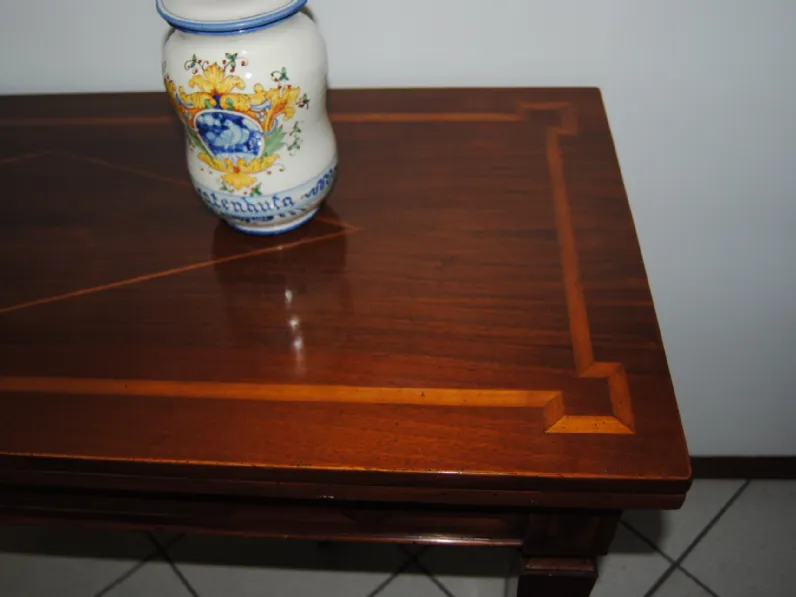 Tavolo in legno rettangolare Tavolo consolle classico crestan in noce intarsiato Artigianale in offerta outlet