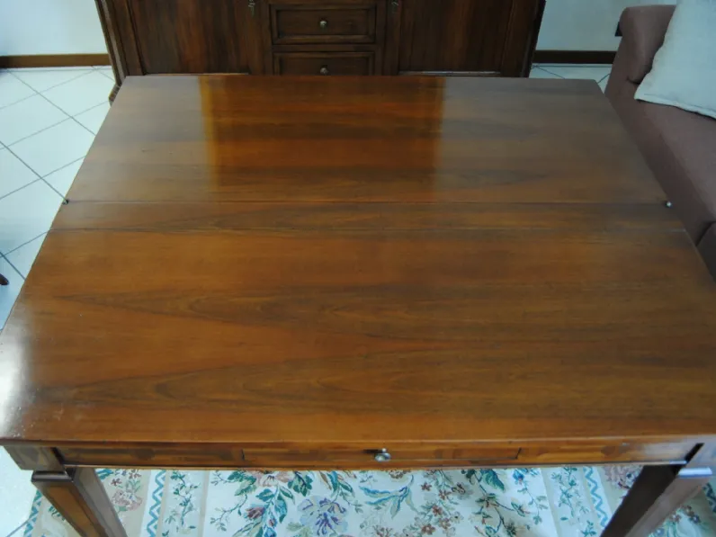Tavolo in legno rettangolare Tavolo consolle classico crestan in noce intarsiato Artigianale in offerta outlet