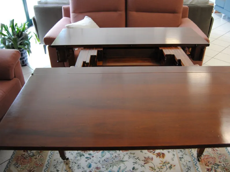 Tavolo in legno rettangolare Tavolo consolle classico crestan in noce intarsiato Artigianale in offerta outlet