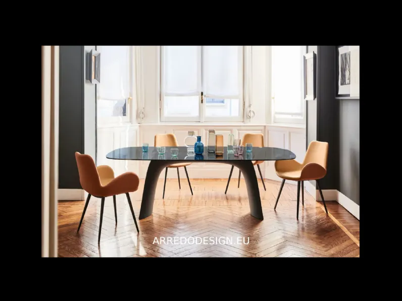Tavolo in vetro rettangolare Moonlight * Midj in offerta outlet