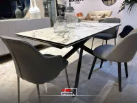 Tavolo in ceramica rettangolare Cross Stones in offerta outlet