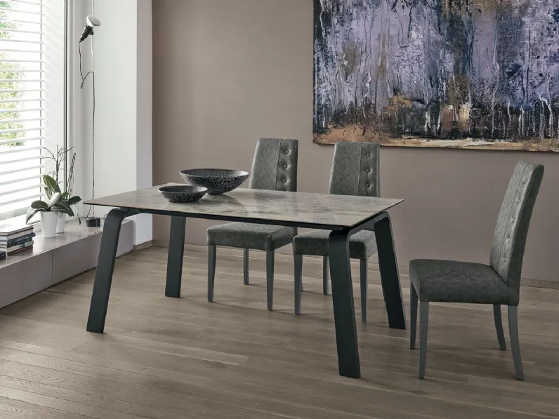 Tavolo rettangolare in ceramica Deimos 160 Target point in Offerta Outlet