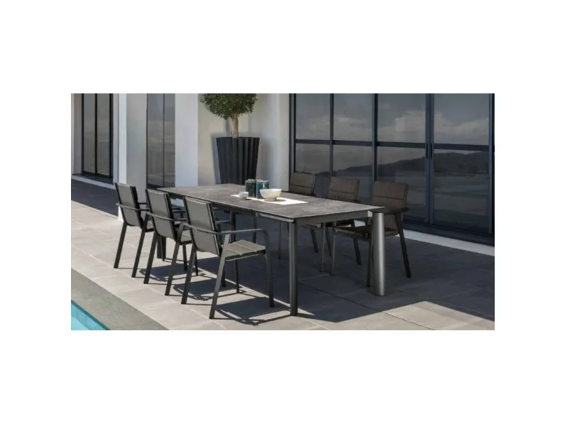 Tavolo rettangolare in ceramica Milo extending ceramic dining 160x95 di Talenti in Offerta Outlet