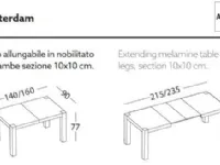 Tavolo rettangolare in laminato Amsterdam Arredo3 in Offerta Outlet