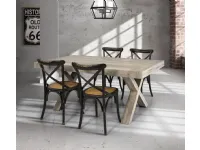 Tavolo rettangolare in legno Art. occ038 Artigianale in Offerta Outlet