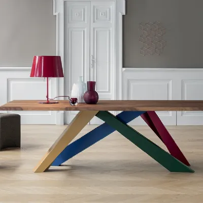 Tavolo con piano in legno rettangolare di Bonaldo a PREZZO OUTLET 