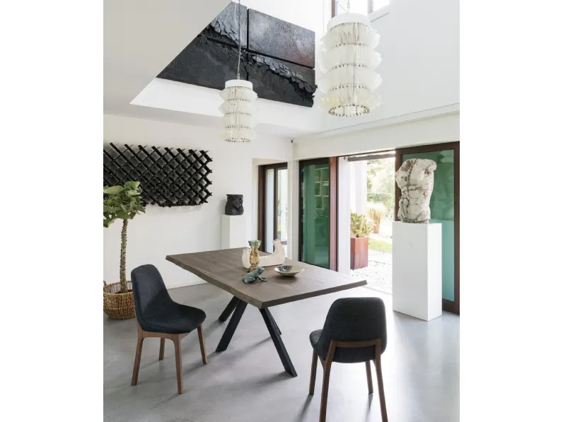 Tavolo rettangolare in legno Cross di Collezione esclusiva in Offerta Outlet