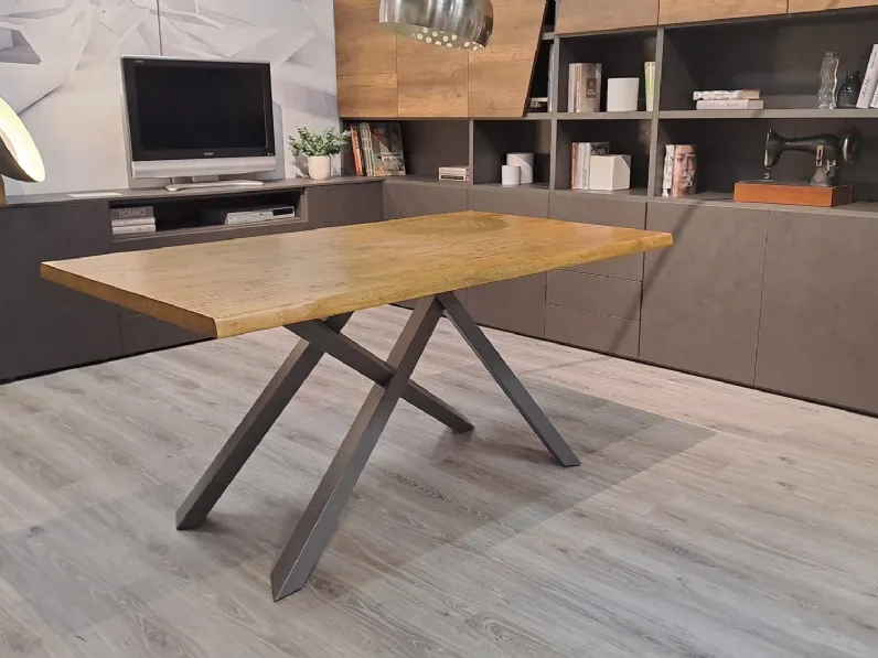 Tavolo rettangolare in legno Crossing di Fgf mobili in Offerta Outlet