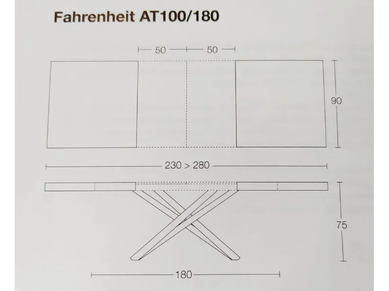 Tavolo rettangolare in legno Fahrenheit Altacom in Offerta Outlet
