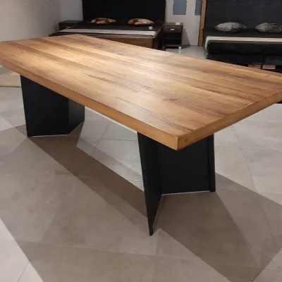 Tavolo rettangolare in legno Gabriel Artigianale in Offerta Outlet