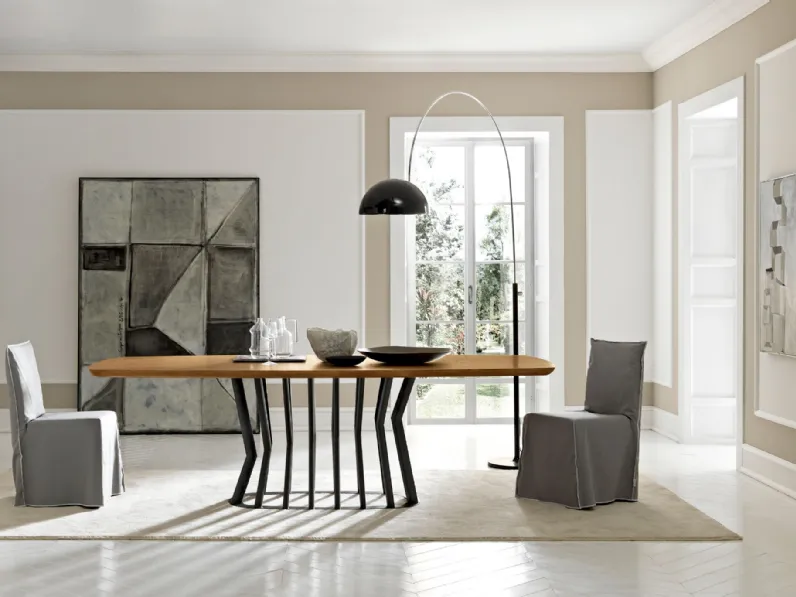 Tavolo rettangolare in legno Glamour Fgf mobili in Offerta Outlet