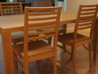 Tavolo rettangolare in legno Karim con 4 sedie Artigianale in Offerta Outlet