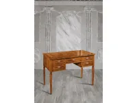 Tavolo rettangolare in legno Srittoio intarsiato con 5 cassetti in promo-sconto del 40% Artigiani veneti in Offerta Outlet