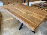 Tavolo in legno rettangolare Tavolo allungabile natural line Outlet etnico in offerta outlet