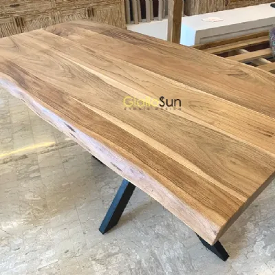 Tavolo rettangolare in legno Tavolo allungabile natural line di Outlet etnico in Offerta Outlet