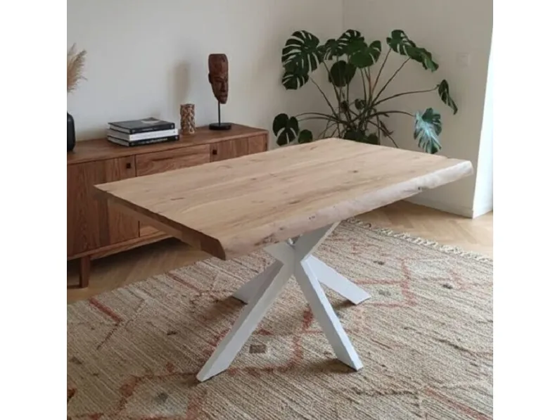 Tavolo rettangolare Tavolo allungabile natural white Outlet etnico scontato del 31%